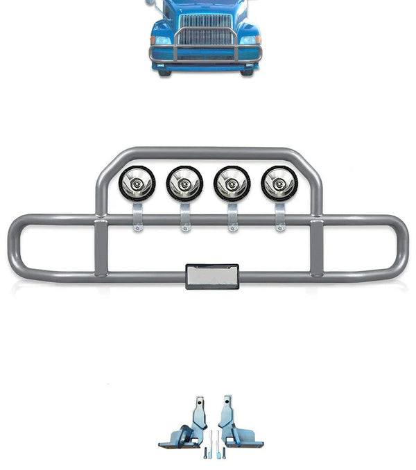 Gray Front Grille Deer Moose Bumper Guard 1999-2003 Volvo VNL