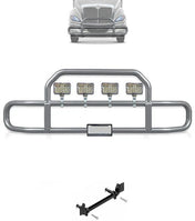 Gray Front Grille Deer Moose Bumper Guard International RH (plastic bumper w/central fog lights)