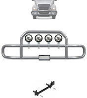 Gray Front Grille Deer Moose Bumper Guard 2018+ International LT LT625 (plastic bumper)