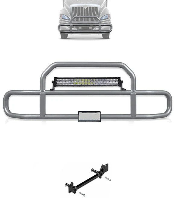 Gray Front Grille Deer Moose Bumper Guard International RH (Plastic Bumper)