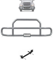 Gray Front Grille Deer Moose Bumper Guard 2018+ International LT LT625 (plastic bumper w/central fog lights)