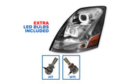 Headlight with LED bar Chrome Driver 2004-2017 Volvo VNL VNX VT