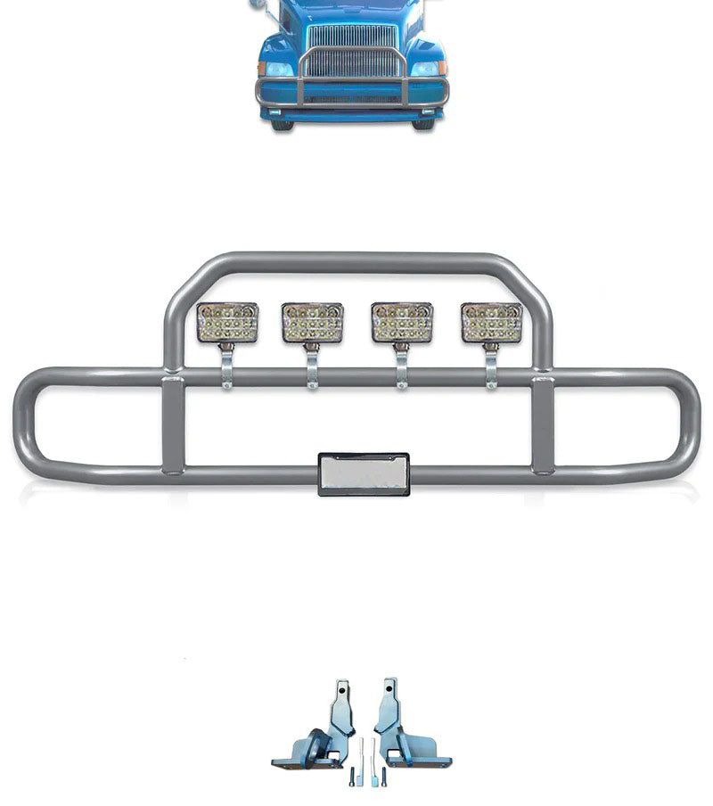 Gray Front Grille Deer Moose Bumper Guard 1999-2003 Volvo VNL