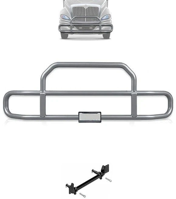 Gray Front Grille Deer Moose Bumper Guard International RH (Plastic Bumper)