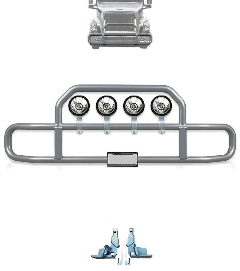 Gray Front Grille Deer Moose Bumper Guard 2004-2017 Volvo VNL