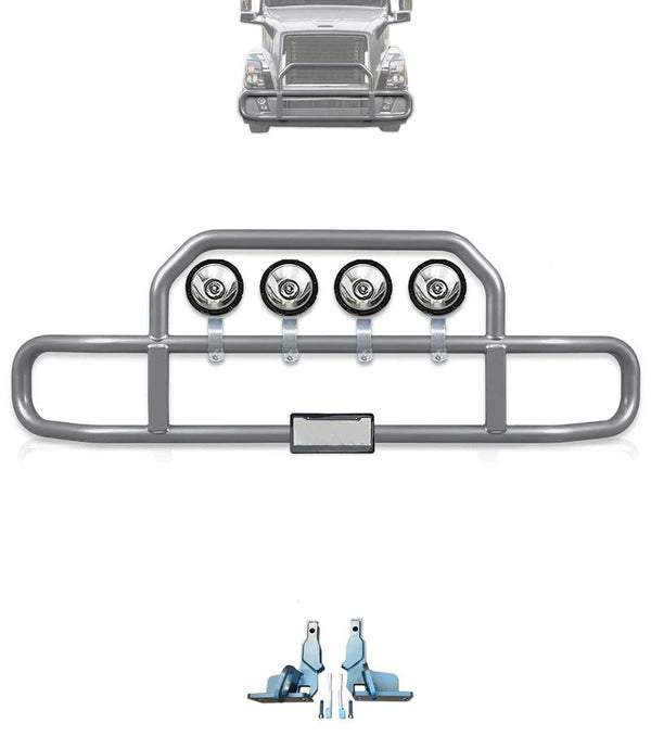 Gray Front Grille Deer Moose Bumper Guard 2004-2017 Volvo VNL