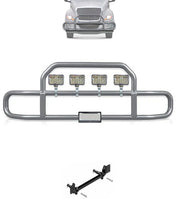Gray Front Grille Deer Moose Bumper Guard 2018+ International LT LT625 (plastic bumper)