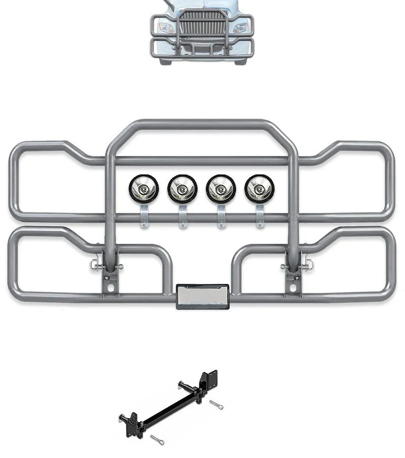 Gray Front Grille Deer Moose Bumper Guard 2018+ International LT625