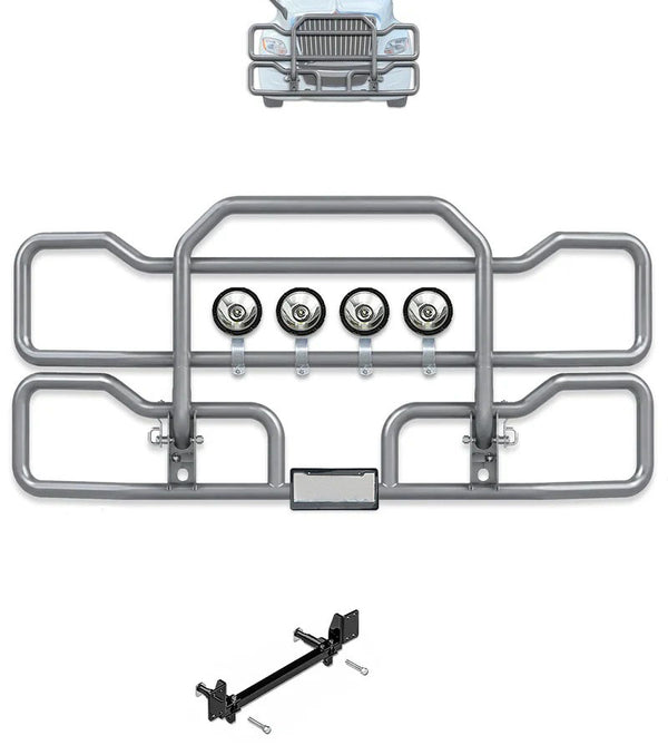 Gray Front Grille Deer Moose Bumper Guard 2018+ International LT625