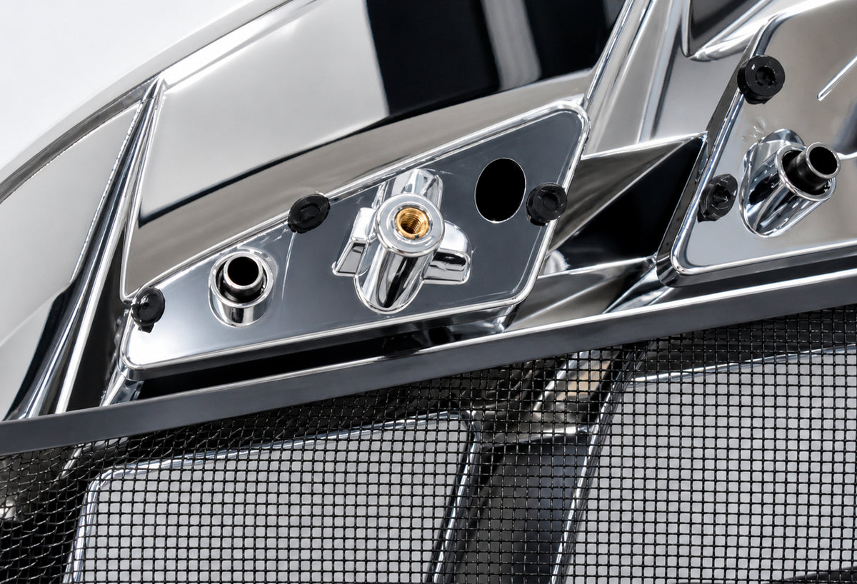 Chrome Grille with Bug Screen Complete Assembly International Lonestar