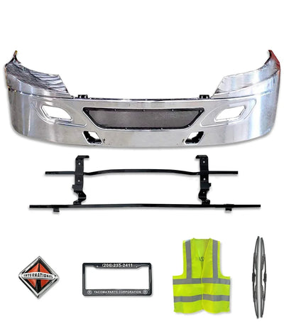 International Prostar Fold Over Chrome Steel Bumper | Tacoma Semi Truck Parts & Accessories