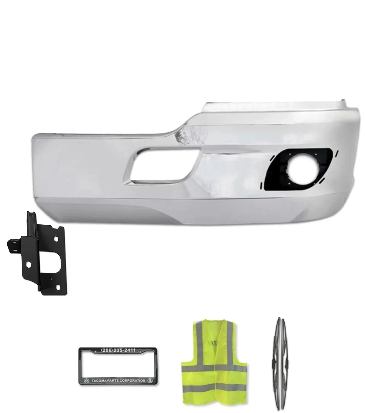 Bumper Corner With Fog Hole Plastic Chrome Driver Kenworth T680