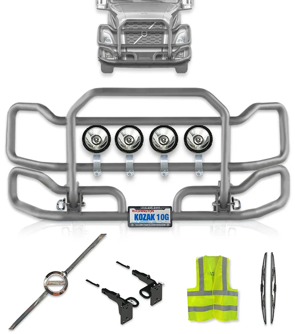 Front Gray Grille Guard Large 2018+ Volvo VNL