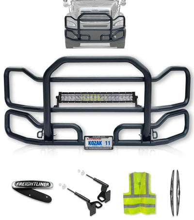 Front Grille Guard Large Black Freightliner Columbia