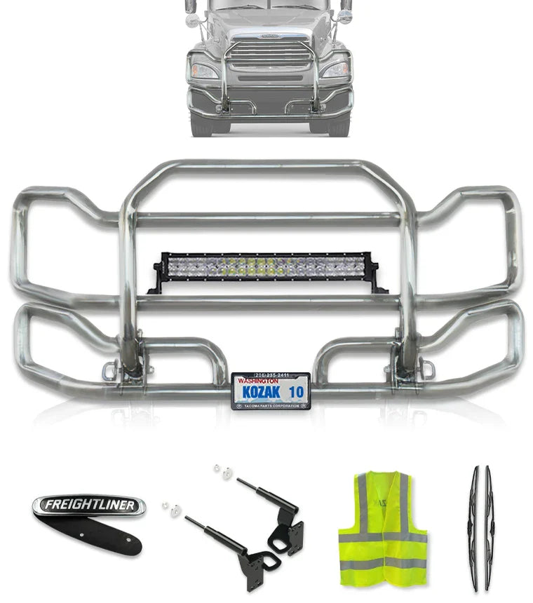 Front Grille Guard Large Chrome Freightliner Columbia