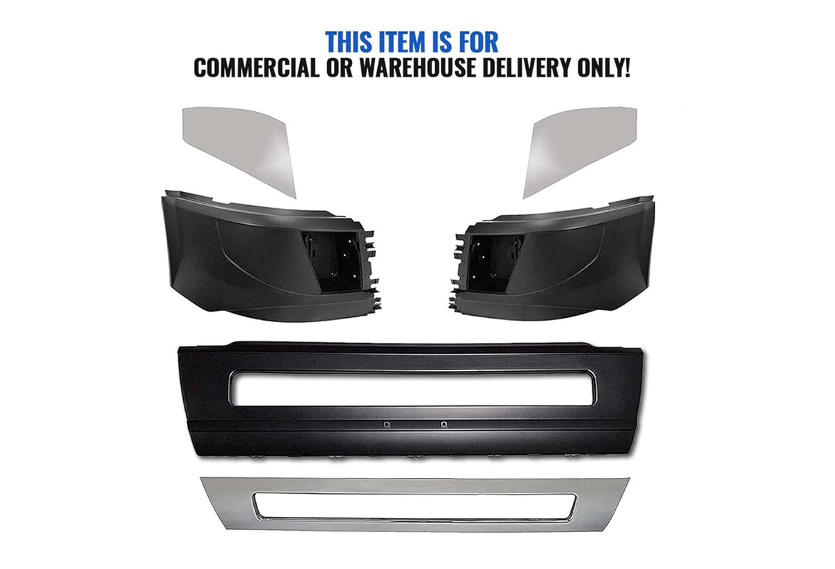 Bumper Plastic with Fog Hole and Chrome Trim Set 2016-2017 Volvo VNL