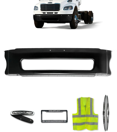 Center Bumper Black Steel 2003-2021 Freightliner M2 Business Class 106 112