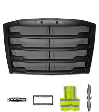 Front Grille Black with Steel Bug Screen 2018+ Freightliner Cascadia 116 126