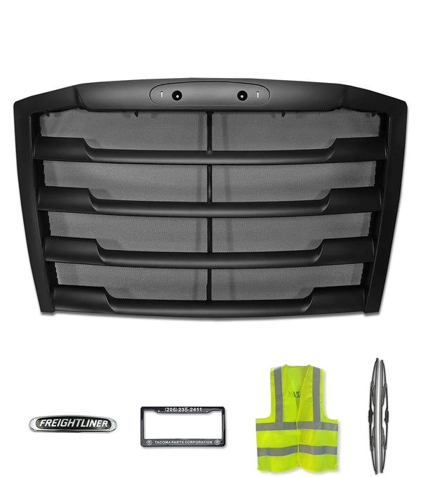 Front Grille Black with Steel Bug Screen 2018+ Freightliner Cascadia 116 126