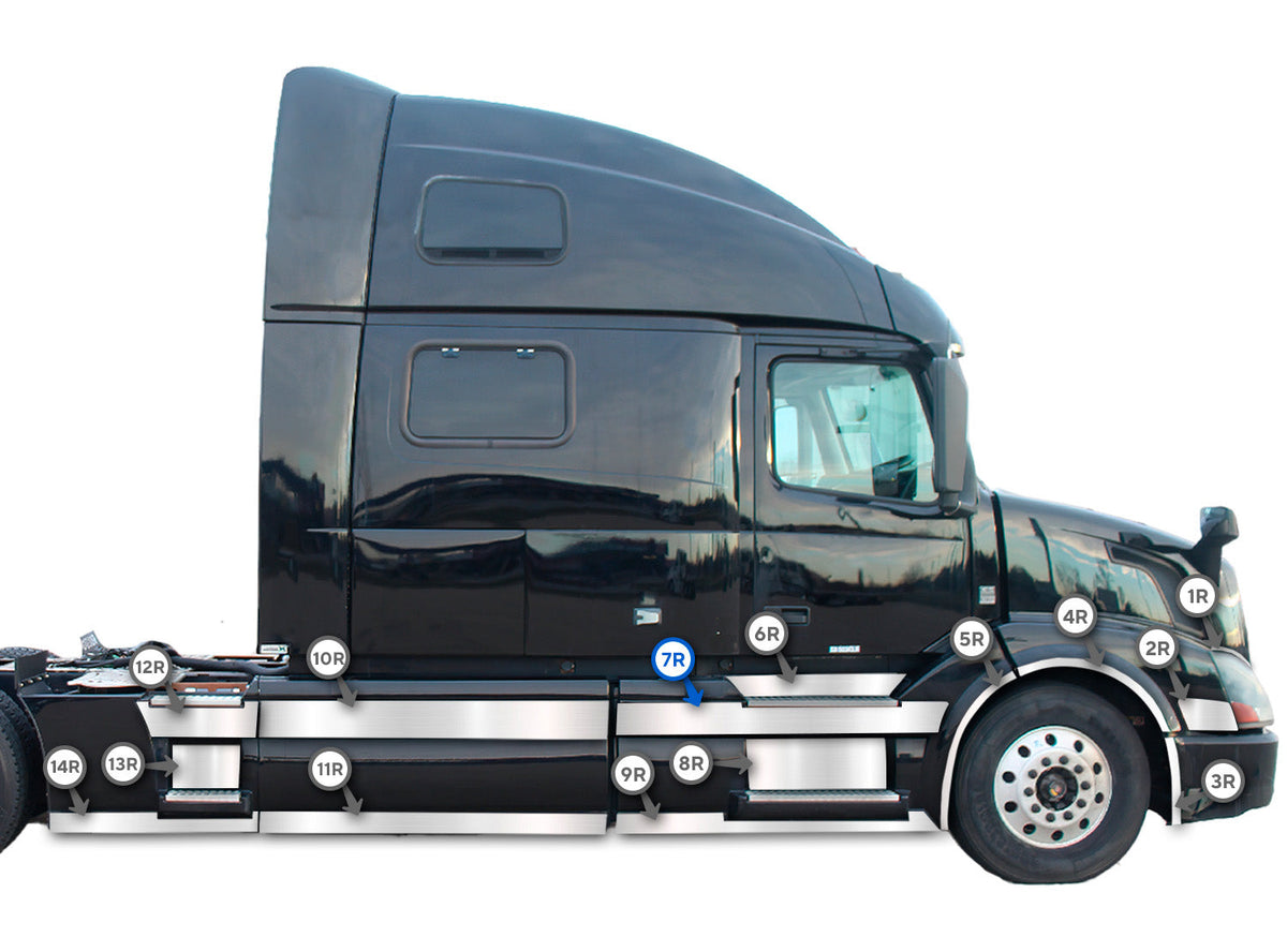 Front Panel Stripe Chrome Trim for Passenger Side (7R) 2004-2017 Volvo VNL