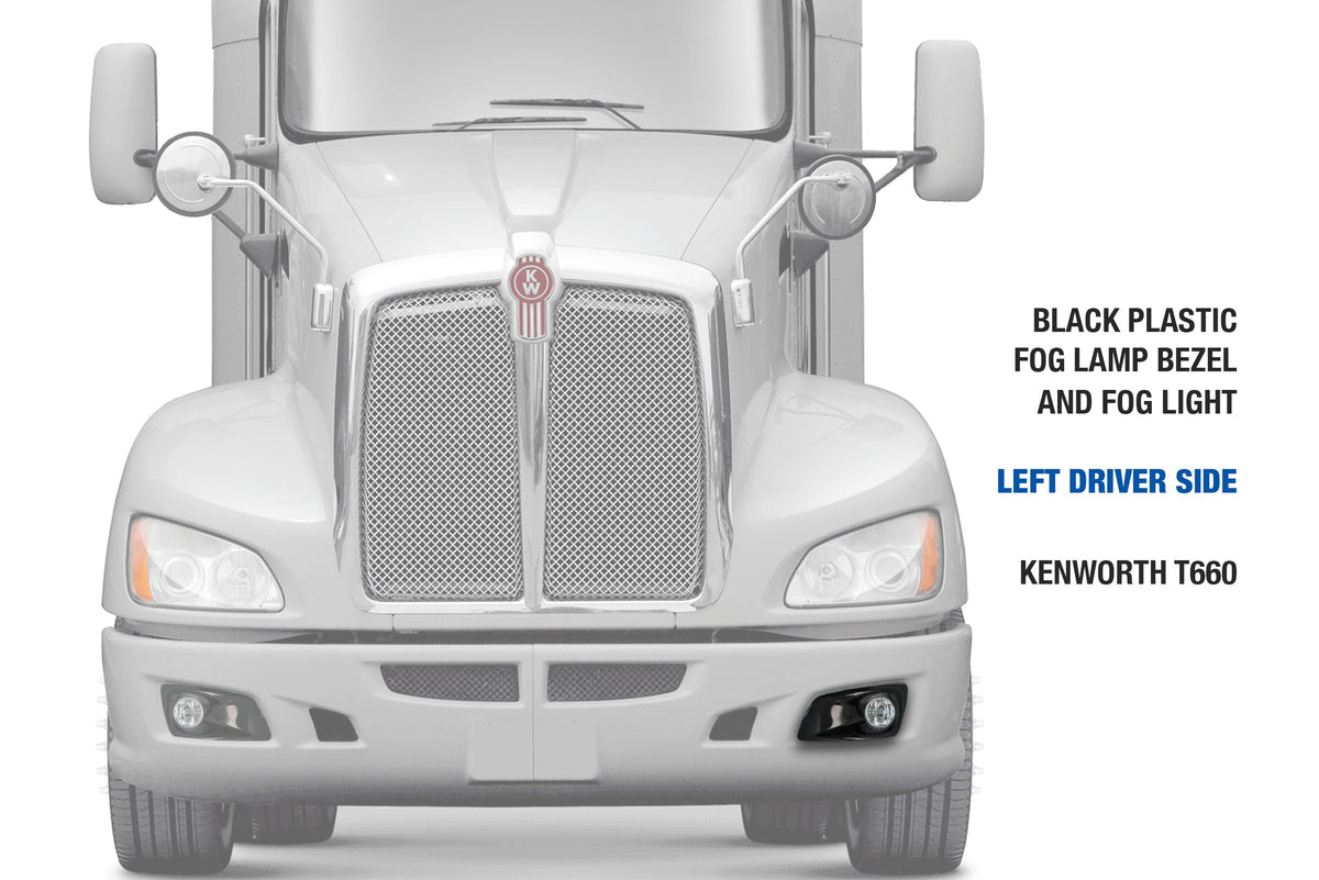 Fog Light Bezel Black Plastic & Fog Light Driver Kenworth T660
