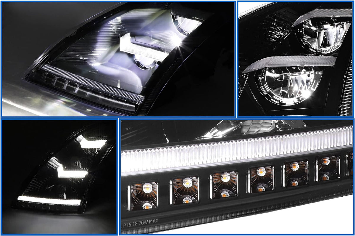 Headlight LED DRL Black Driver 2018+ Volvo VNL VNR