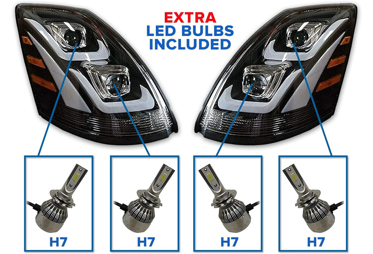 Headlights Set 2004-2017 Volvo VNL VNX VT