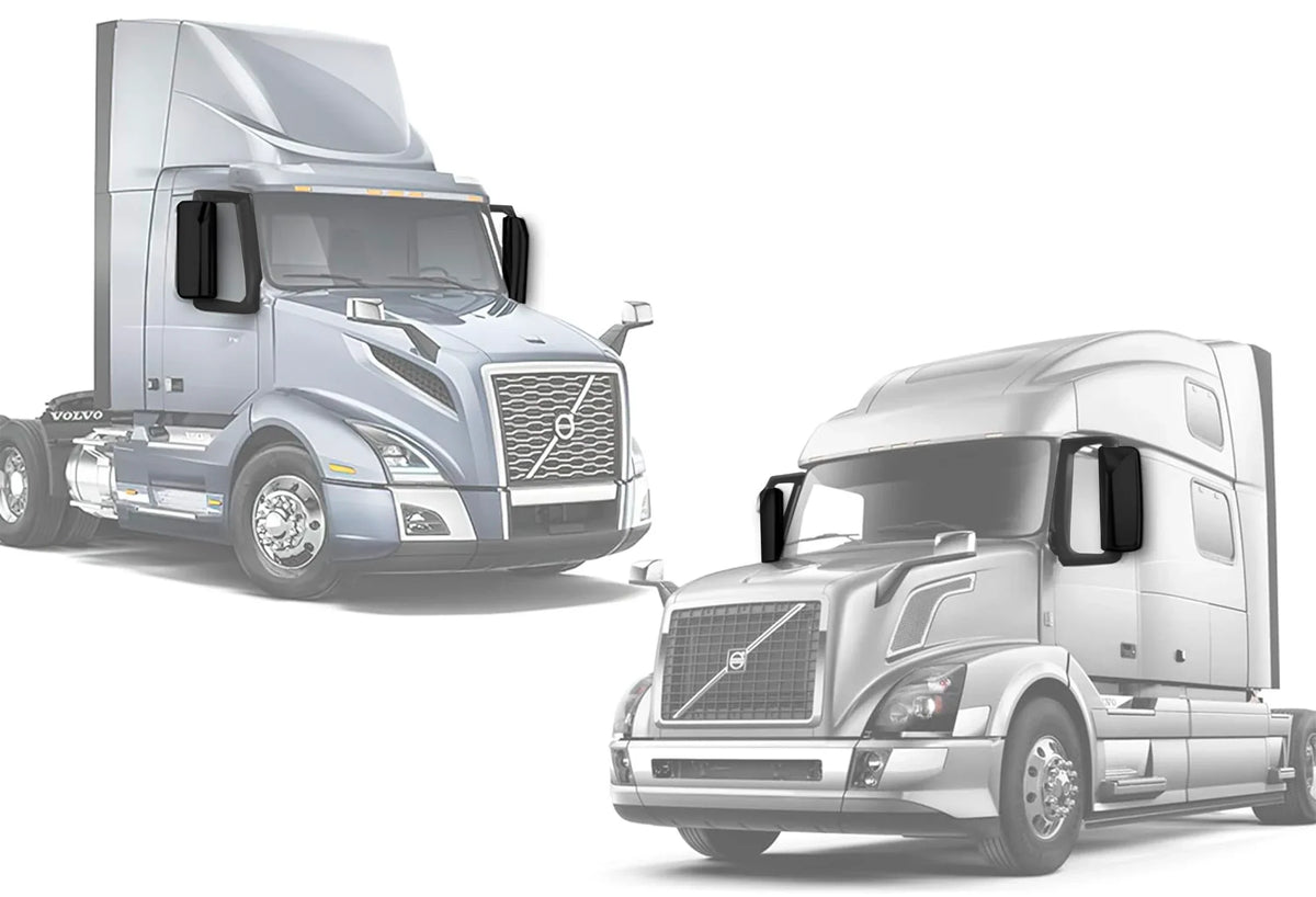 Mirror Arms and Matte Black Door Mirror Covers Set Volvo 2004+ VNL VNM VNX
