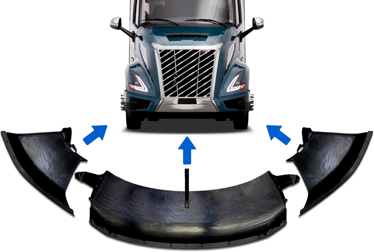 Bumper Air Flow Deflectors Set - Driver, Passenger Side and Center 2025 Volvo VNL