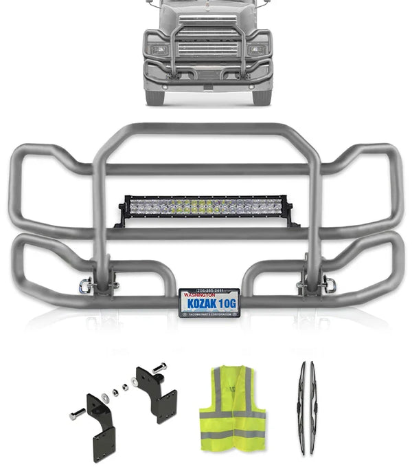 Front Grey Grille Guard Large 1999-2003 Mack CH Set-Back