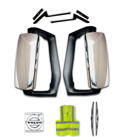 Side View Door Mirrors Power Heated Chrome Set Volvo 2004+ VNL VNM VNX