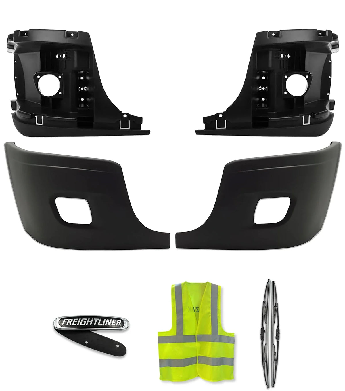 Bumper Corners Outer and Inner With Fog Holes Set 2008-2017 Freightliner Cascadia 125 113