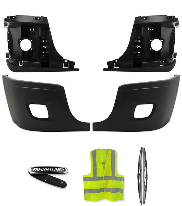 Bumper Corners Outer and Inner With Fog Holes Set 2008-2017 Freightliner Cascadia 125 113