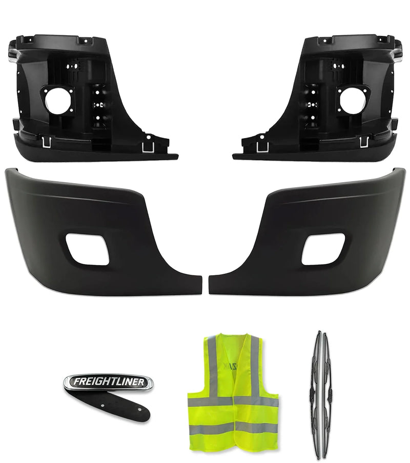 Bumper Corners Outer and Inner With Fog Holes Set 2008-2017 Freightliner Cascadia 125 113