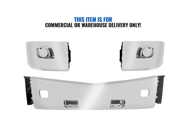 Bumper Complete Set No Fog Hole Chrome Plastic 2013-2021 Peterbilt 579
