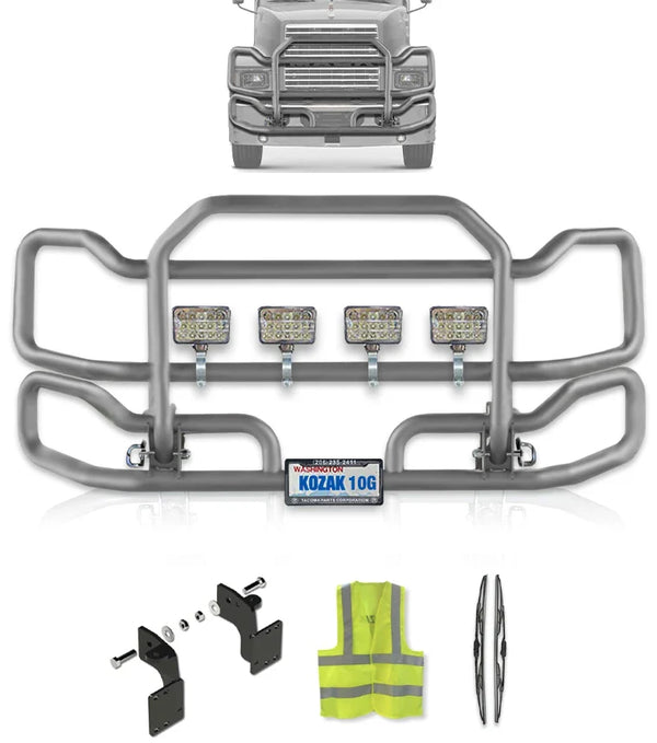 Front Grey Grille Guard Large 1999-2003 Mack CH Set-Back