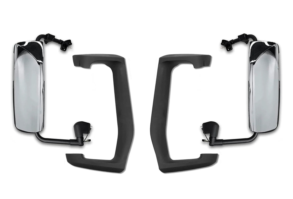 Side View Door Mirrors Power Heated Chrome Set Volvo 2004+ VNL VNM VNX