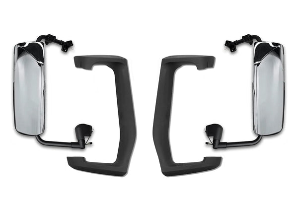 Side View Door Mirrors Power Heated Chrome Set Volvo 2004+ VNL VNM VNX