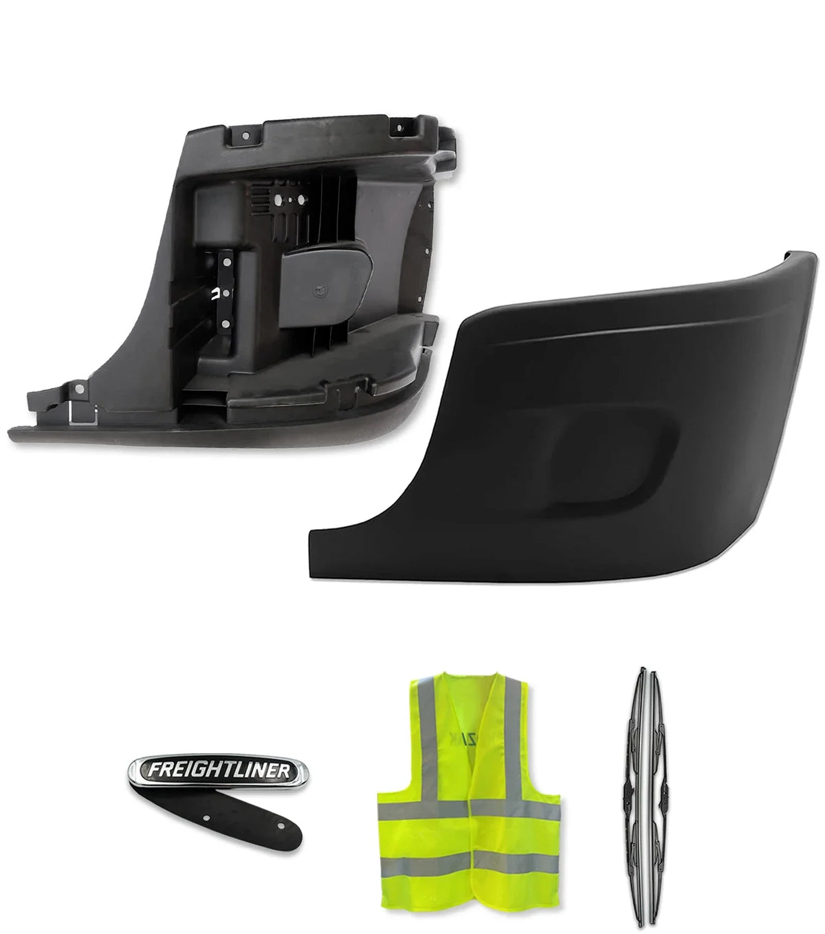 Bumper Corner Outer and Inner No Fog Holes Driver 2008-2017 Freightliner Cascadia 125 113
