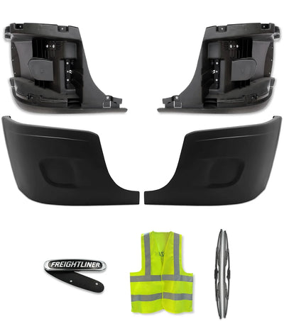 Bumper Corners Outer and Inner No Fog Holes Set 2008-2017 Freightliner Cascadia 125 113