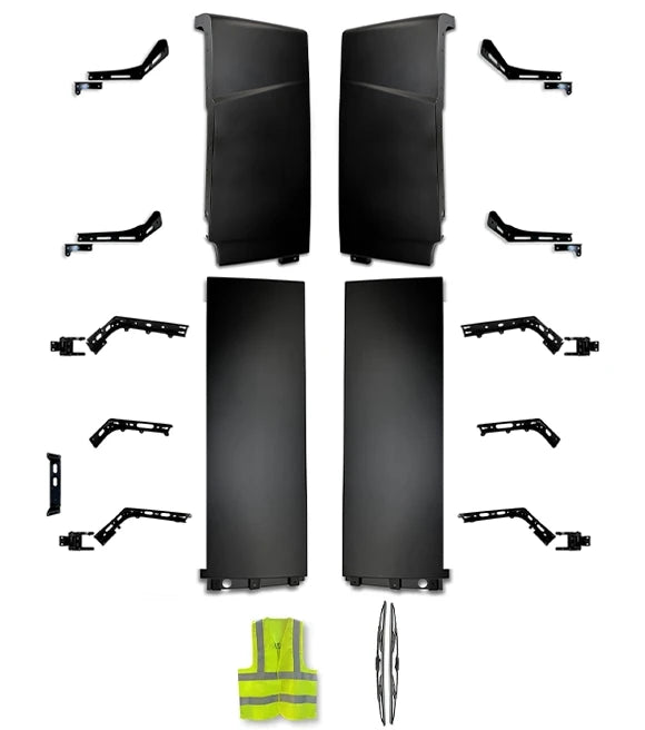 Cabin Fairing Upper and Lower Air Deflectors with Brackets Full Set 2025 2026 Volvo VNL 300 New