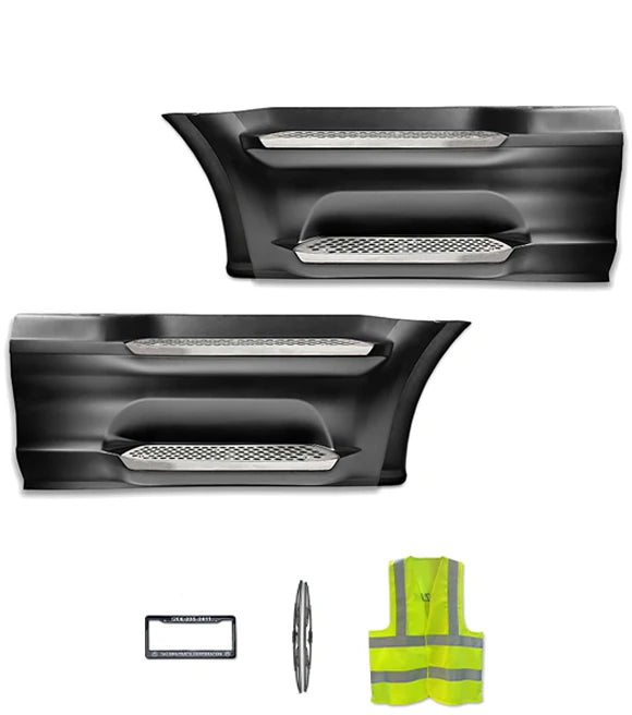 Front Step Side Panels w/Brackets, Upper & Lower Metal Steps, Extensions Set 2022+ Peterbilt 579