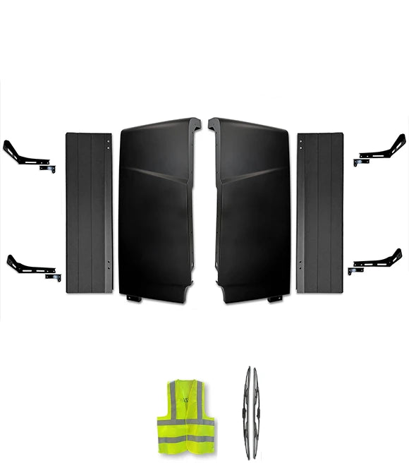 Cabin Fairing Upper Air Deflectors with Extensions and Brackets Set 2025 2026 Volvo VNL New
