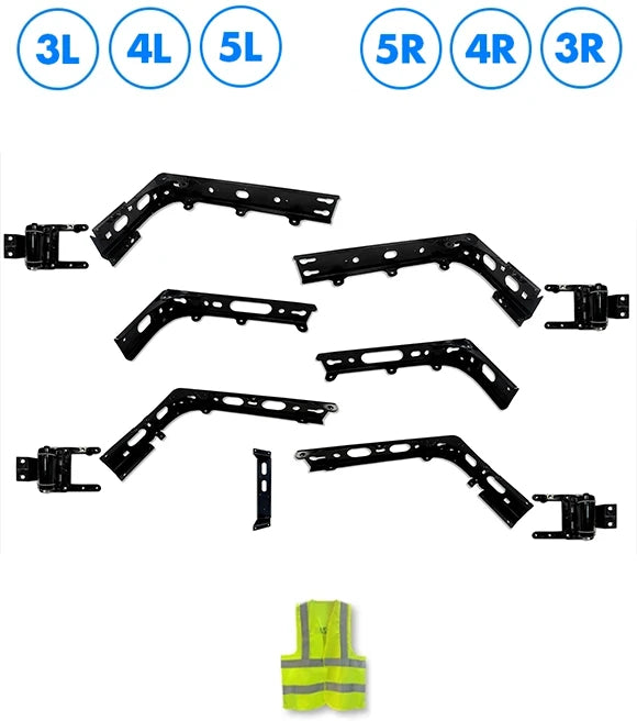Lower Wind Cab Fairing Support Brackets 3L 4L 5L 3R 4R 5R & Hinges Set 2025 2026 Volvo VNL New