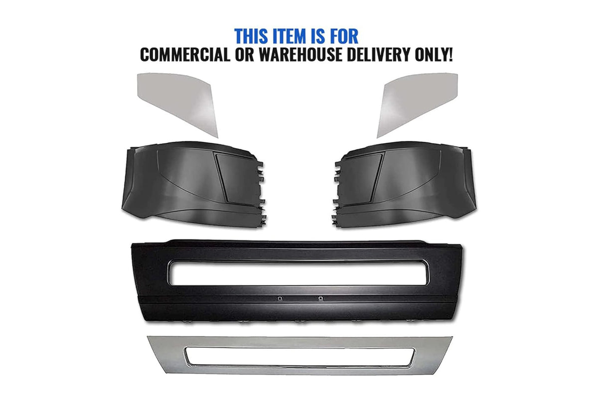 Bumper Plastic No Fog Hole and Chrome Trim Set 2016-2017 Volvo VNL