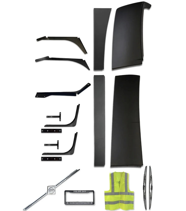 Lower and Upper Behind Cab Fairings With Extensions and Brackets Passenger 2004-2017 Volvo VNL