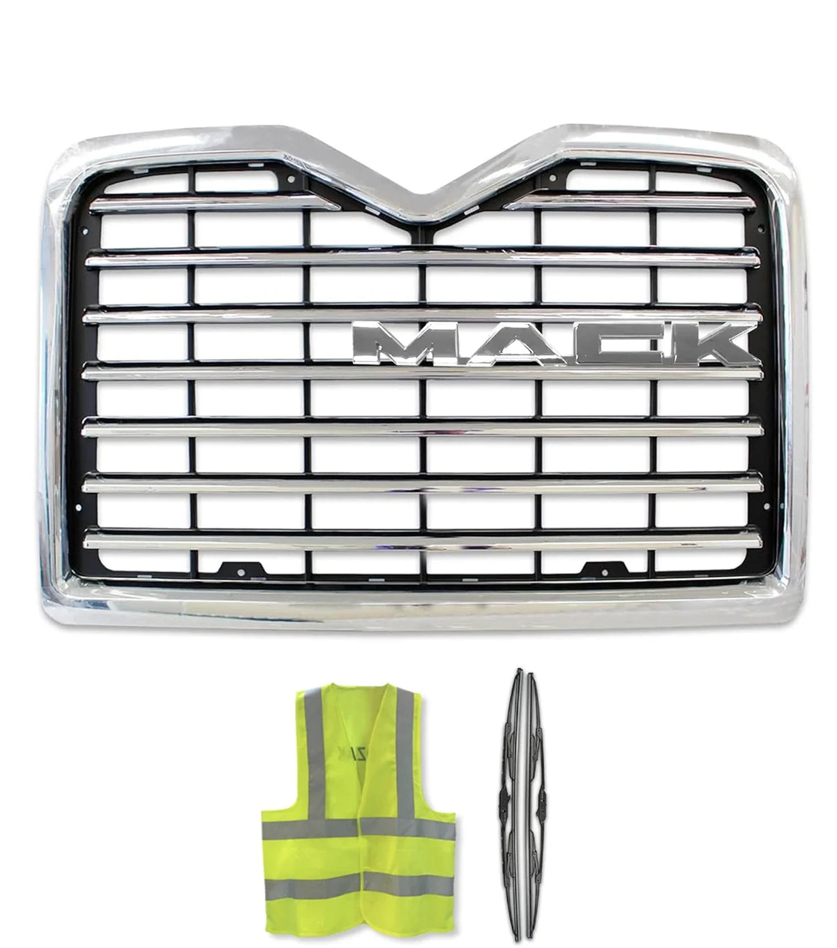 Grille with Logo Chrome 2002-2016 Mack Vision CXN613 CXU613