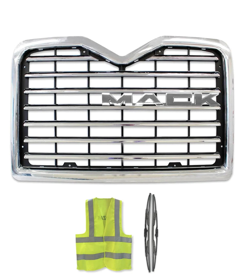 Grille with Logo Chrome 2002-2016 Mack Vision CXN613 CXU613