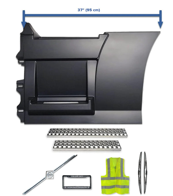 Rear Step Side Fairing Pane with steps Driver 37" 2004-2017 Volvo VNL