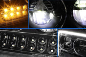 Headlight Black LED DRL Sequential Turn Signal Driver 2019-2022 Kenworth W990